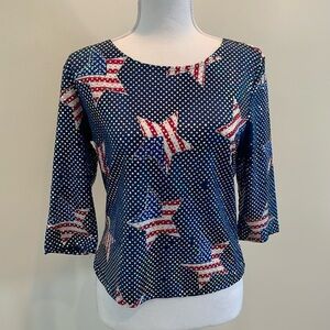 j.t.b Metallic Stars & Stripes Top
